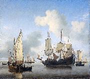 Willem Van de Velde The Younger, Ships anchored offshore